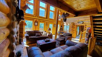 Smart-TV, Kamin, DVD-Player, Bücher