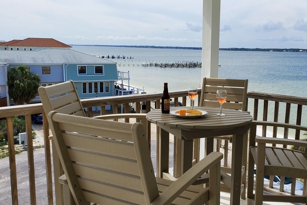 Enjoy sunset happy hours and panoramic views from the widow's watch!