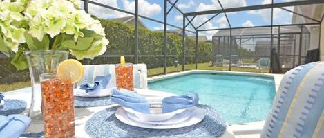 Outdoor pool, a heated pool