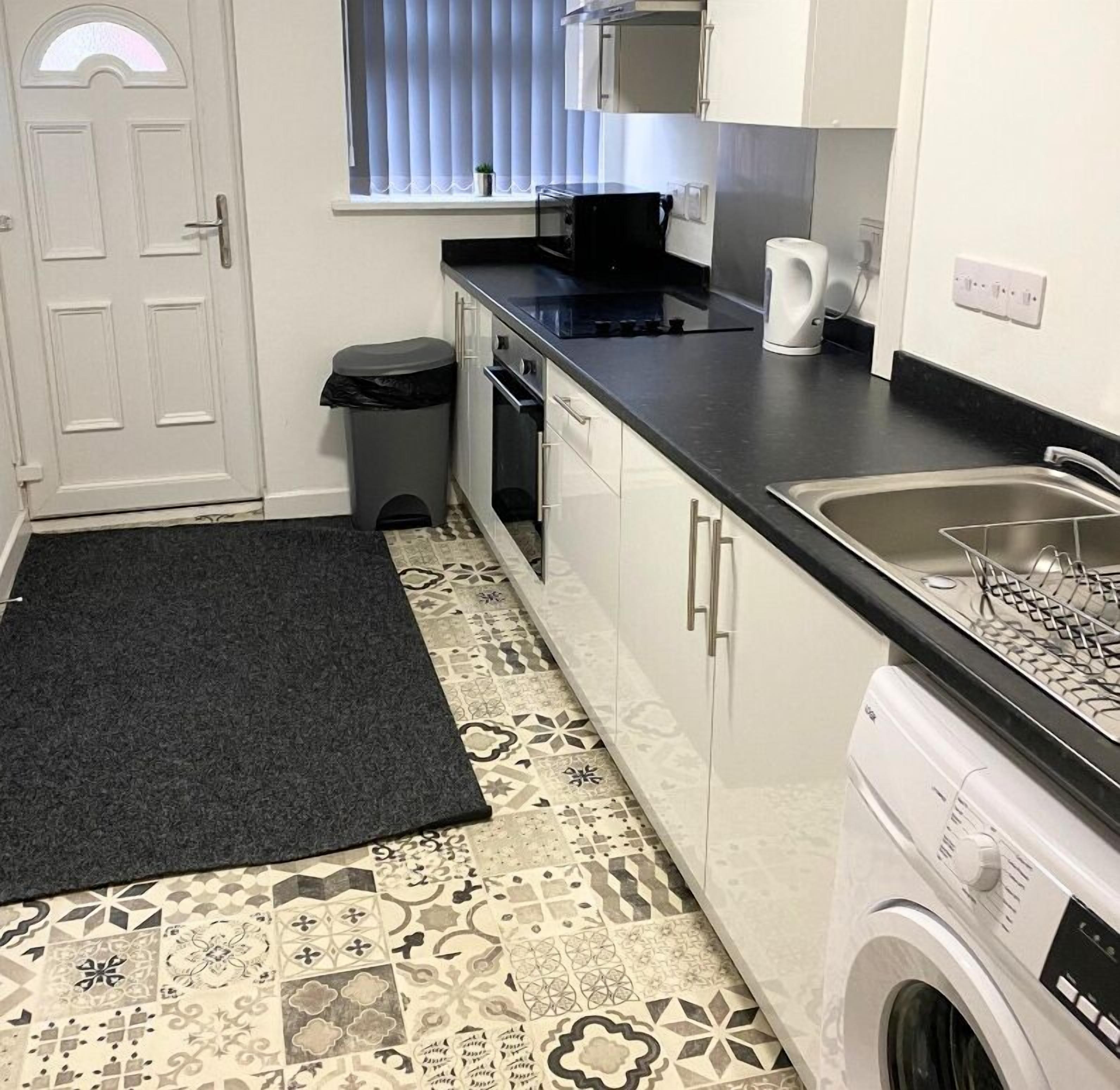 Fridge, microwave, oven, electric kettle