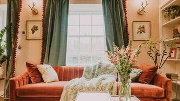 智能电视、壁炉、书