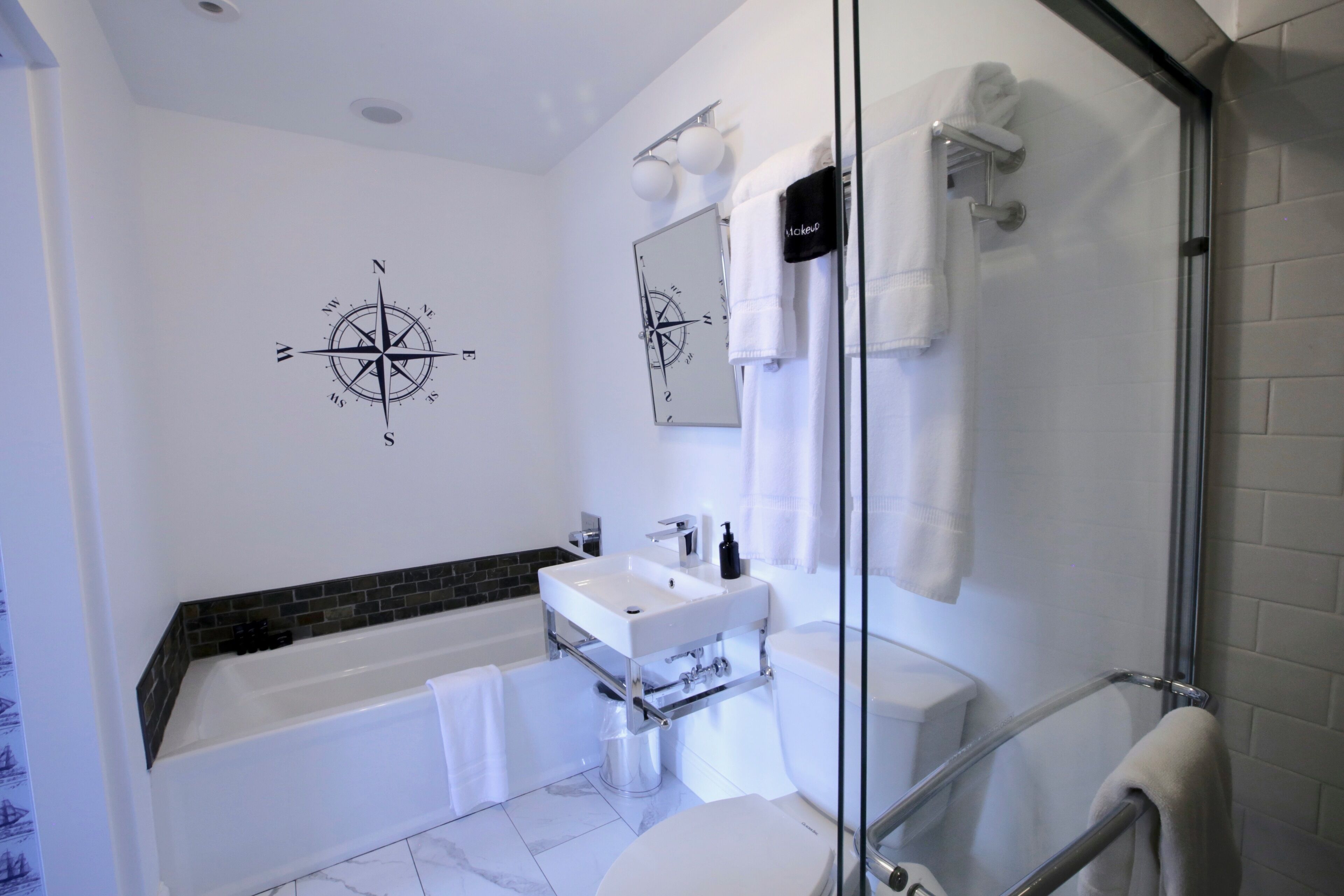 shower, hydromassage showerhead, hair dryer, soap