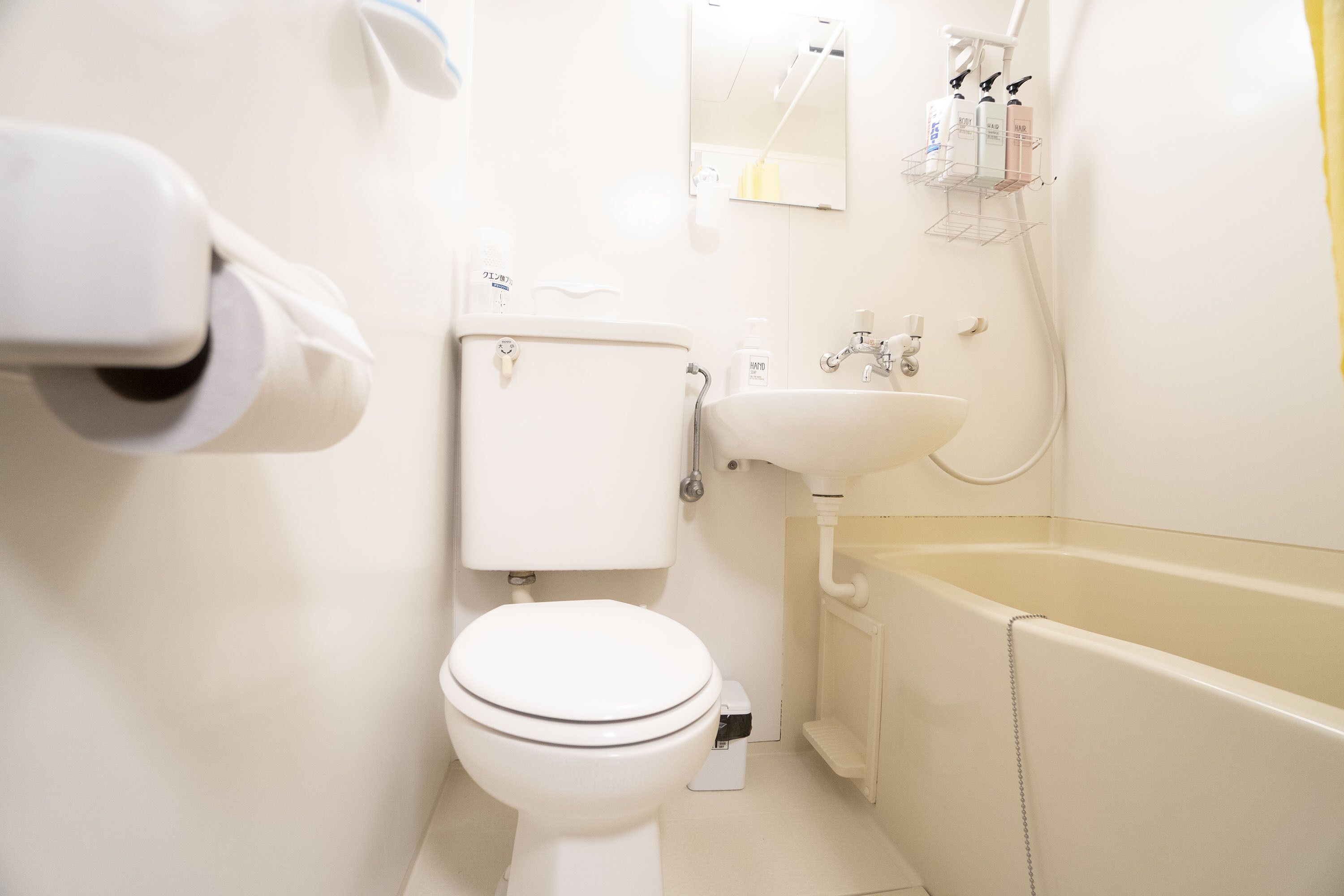 Basic Apartment, Non Smoking | Bathroom | Combined shower/tub, free toiletries, hair dryer, soap