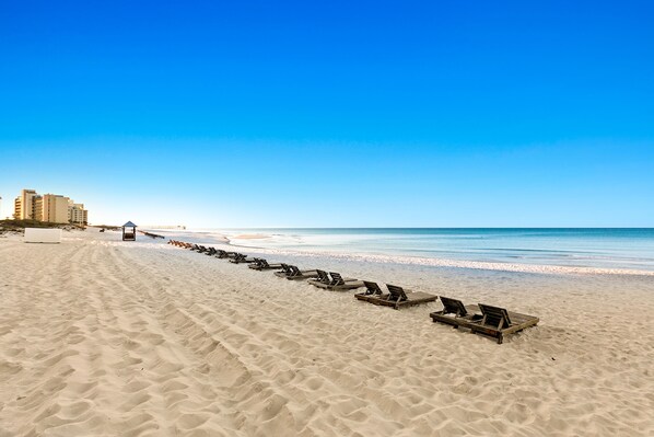 On the beach, beach towels
