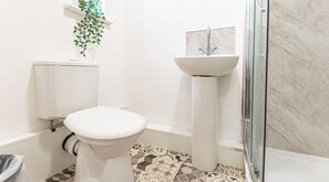 Bathtub, hair dryer, towels, soap