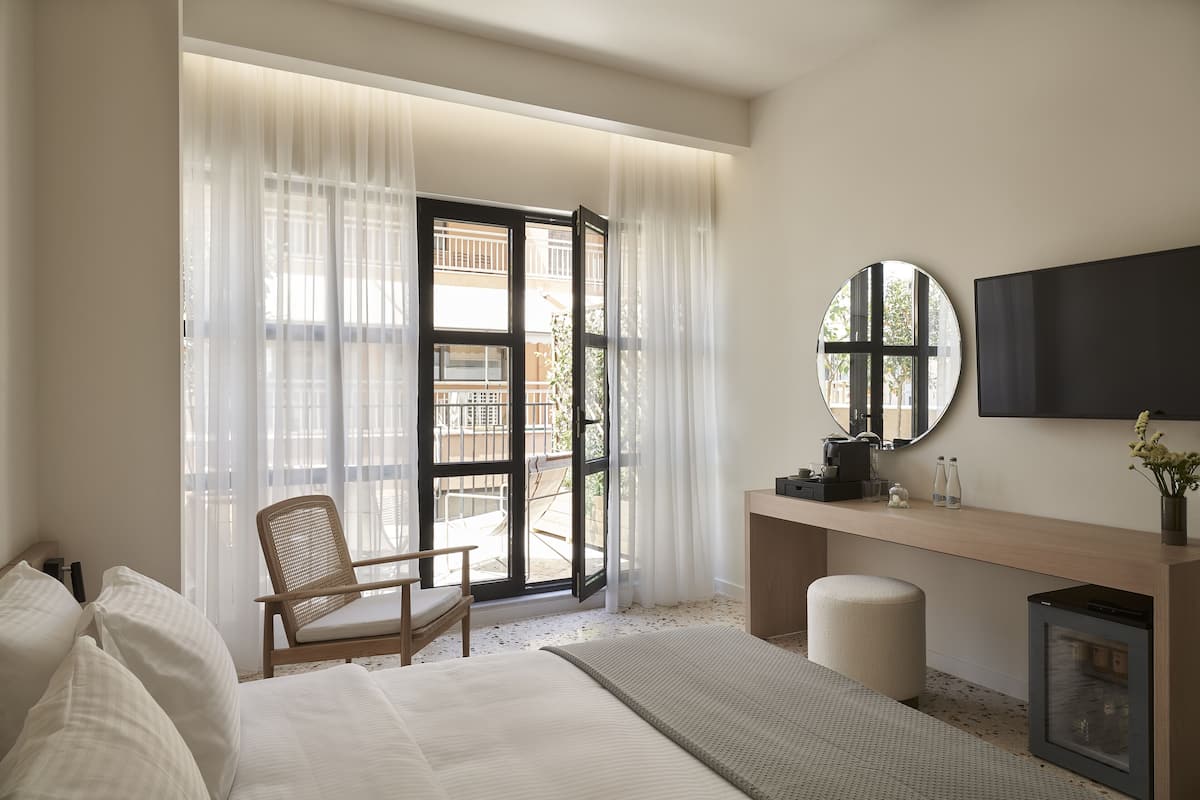 Suite, terraza | 1 dormitorio y ropa de cama de alta calidad