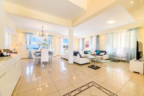 TV - Royal Beachfront Villa - Steps from the Beach (Protaras)