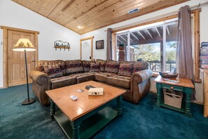 Smart TV, fireplace, video games, DVD player