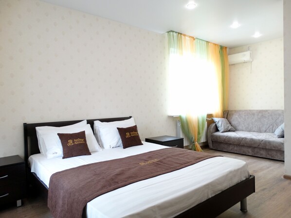 Perushuoneisto | 1 makuuhuone, silitysrauta/-lauta, ilmainen Wi-Fi