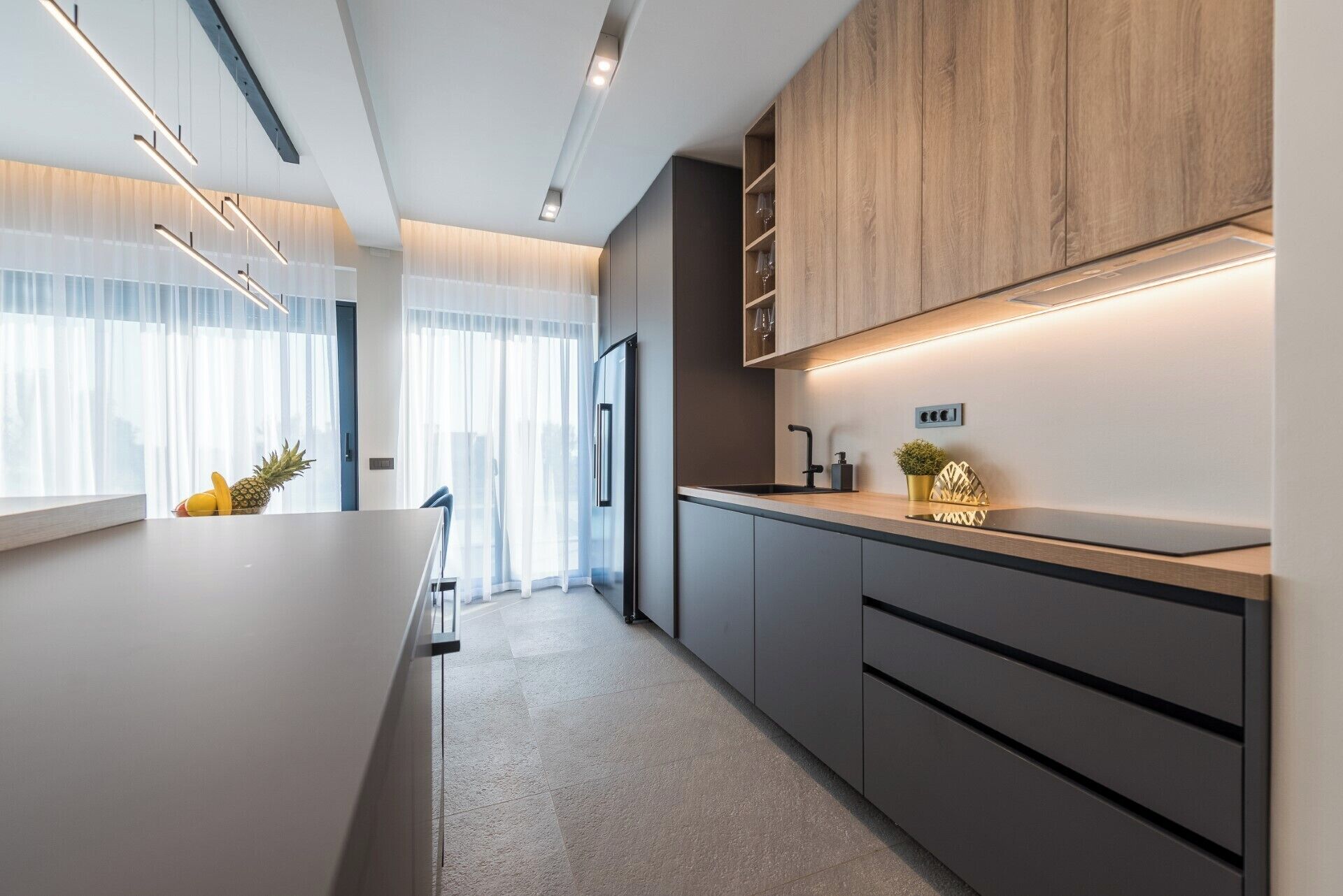 Exclusive Villa, Hot Tub, Beach View | Private kitchen | Full-sized fridge, microwave, oven, stovetop