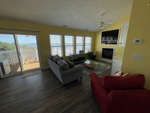 Smart TV, video games, DVD player, foosball