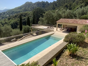 Outdoor pool, a heated pool
