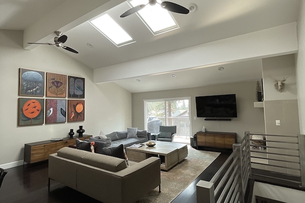 The great room on the third floor is the heart of the home.
