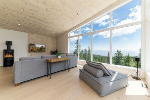 Chalet-foret 4 | Área de sala de estar | Chimenea 