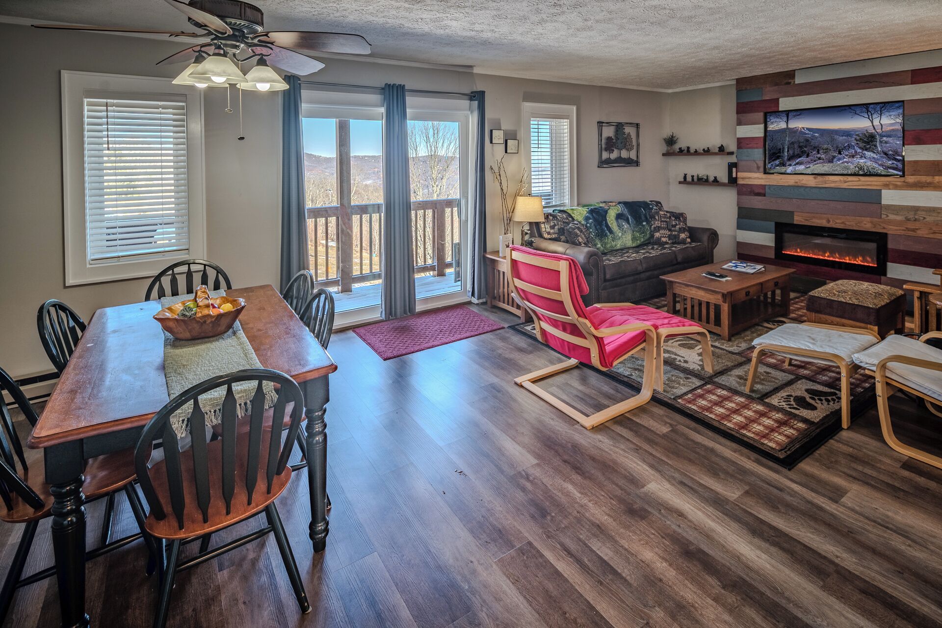 TV, fireplace, DVD player