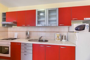 Fridge, microwave, oven, stovetop - Apartment Tanja 2 with air condition and wifi internet (Baška)