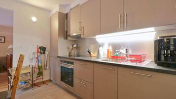 Basic Apartment, Multiple Beds | Private kitchen | Fridge, oven, stovetop, dishwasher