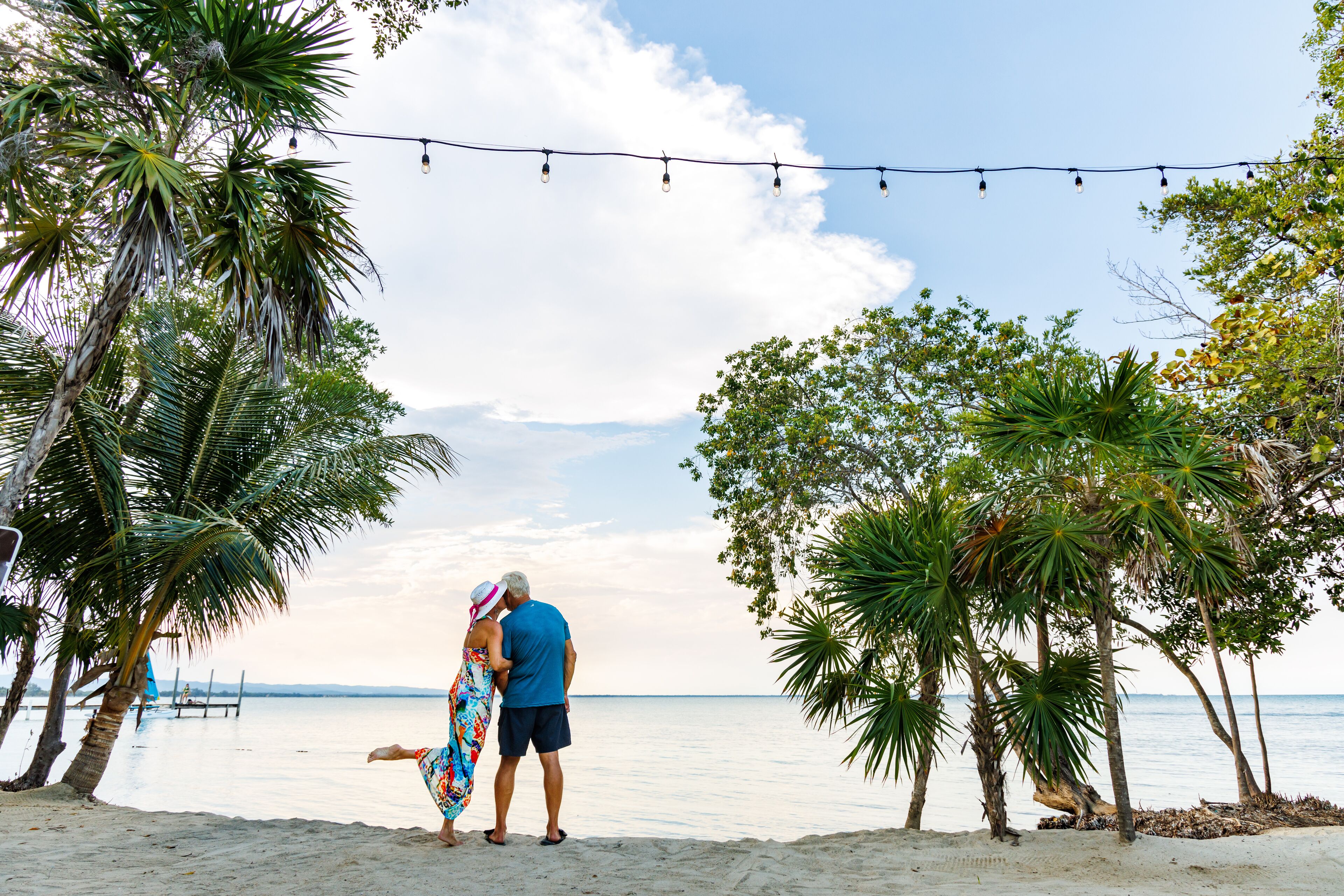 On the beach, sun loungers, beach towels