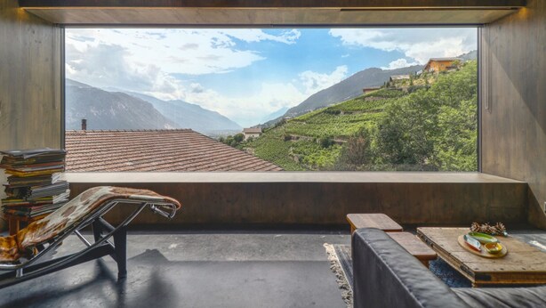 Basic House, Multiple Beds | Living area | TV, books, heated floors - Renovated Historic Barn in Mountain Village (Crans-Montana)
