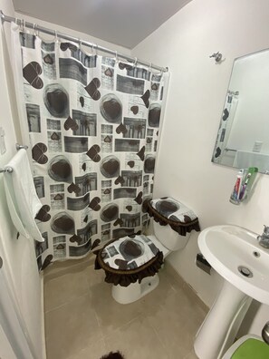 Dusche, Haartrockner, Handtücher