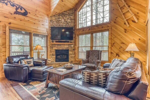 TV, fireplace, offices