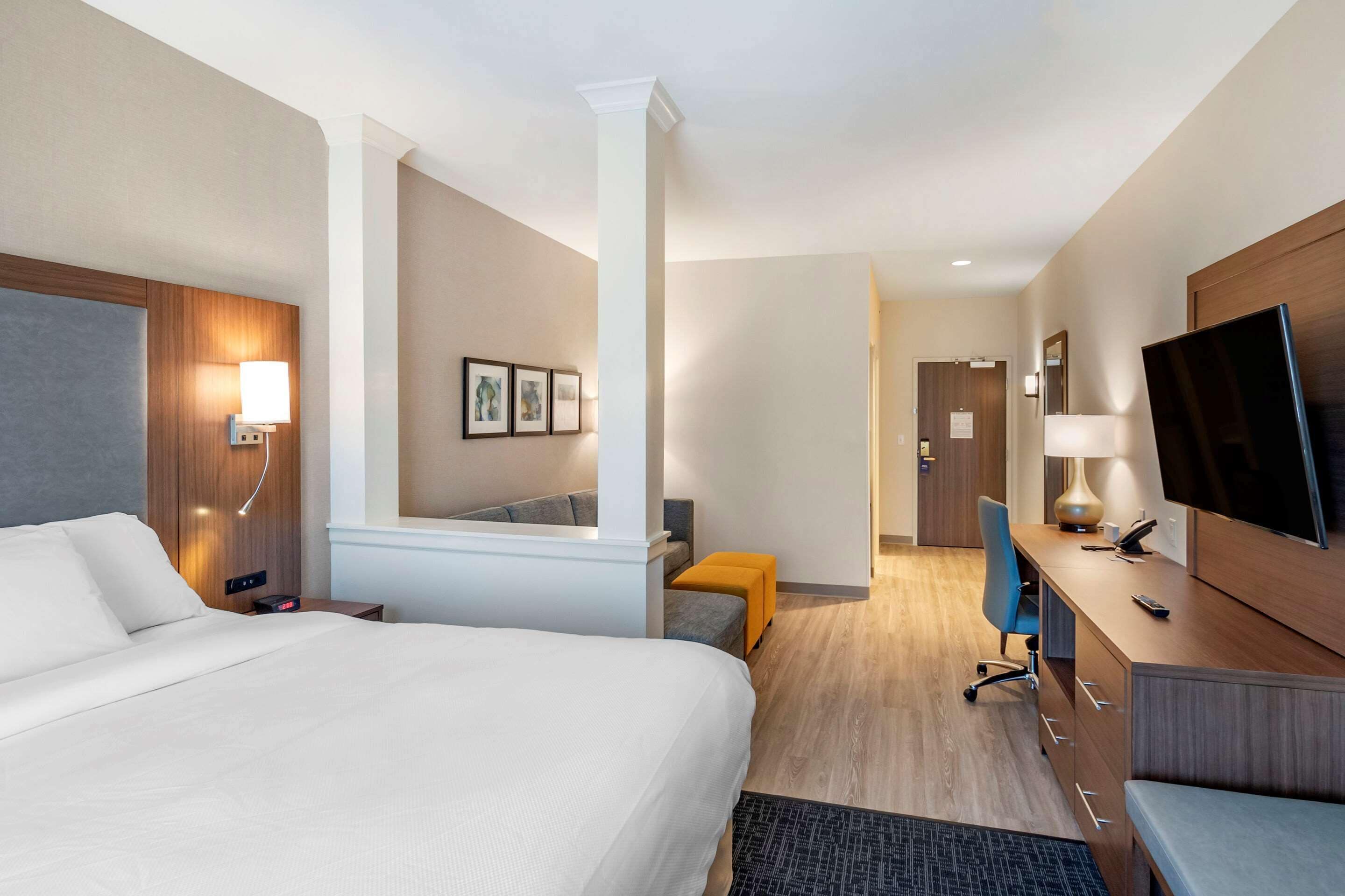 suite, 1 king bed, accessible, non smoking (roll-in shower) | desk, laptop workspace, iron/ironing board, free wifi