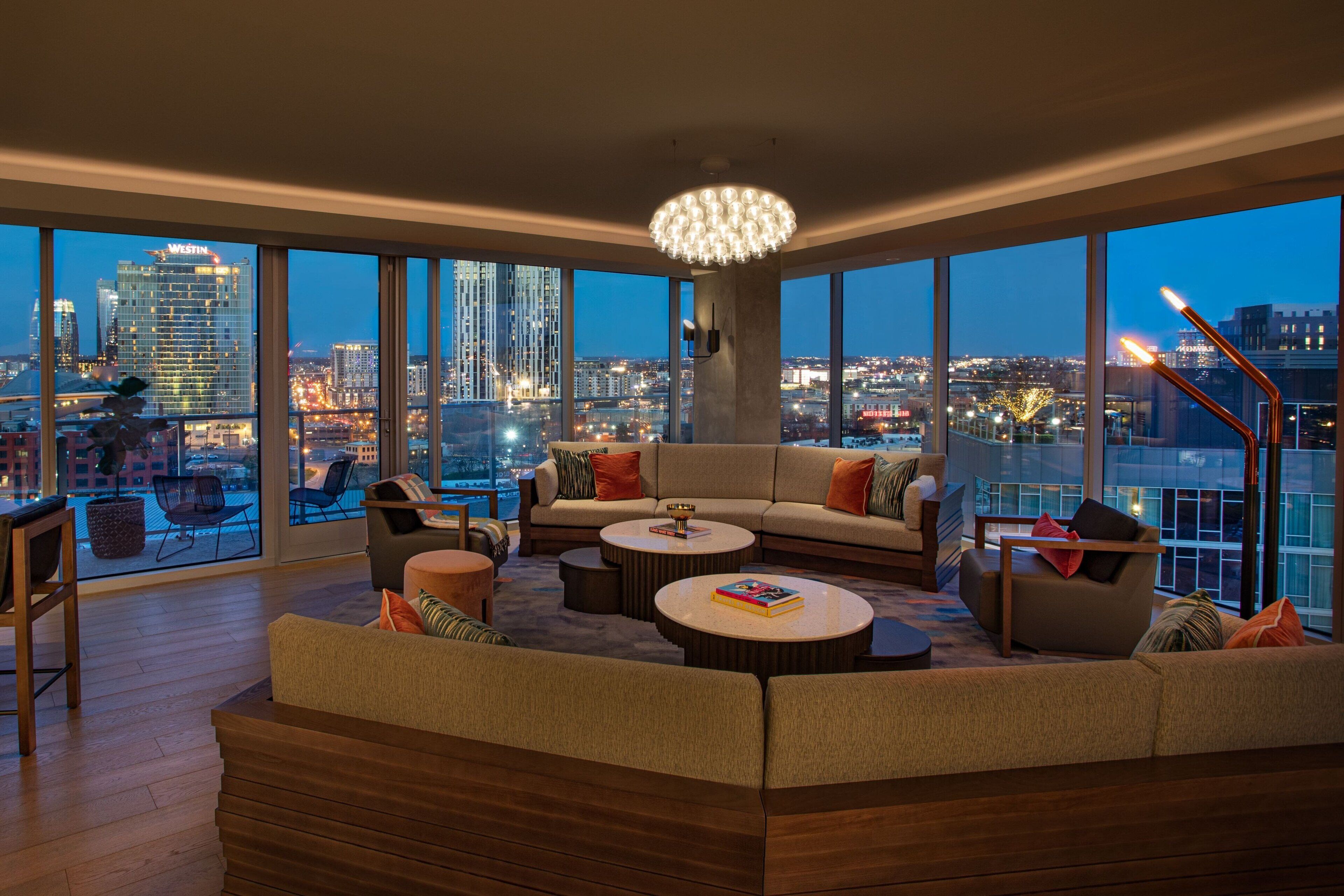 Penthouse, 1 Bedroom, Balcony, City View | Living room | 65-inch flat-screen TV with cable channels, TV