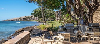 Hawaiian-inspired condo with ocean and pool views