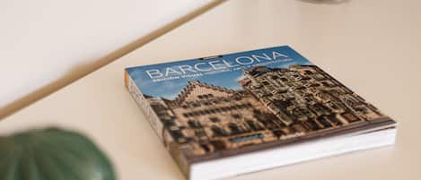 A book titled "Barcelona" on a white surface.