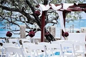 Outdoor banquet area