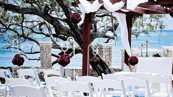 Outdoor banquet area