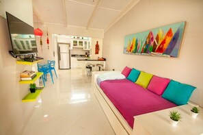 2 bedrooms, in-room safe, iron/ironing board, WiFi