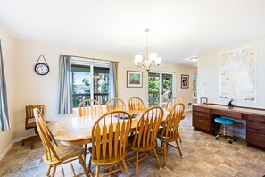 Dining - Beachfront 3-story home w/deck, bay views, hot tub, game room, WiFi, EV charger (Port Hadlock)