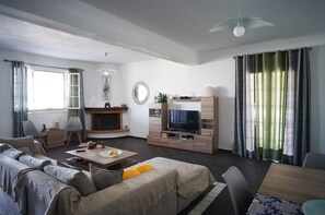 TV, fireplace, video games