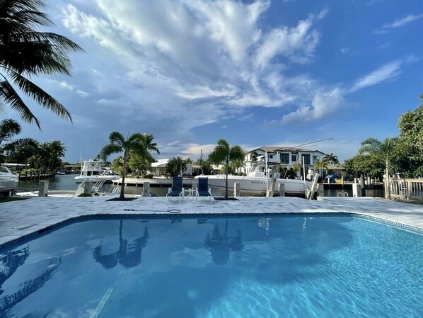 Outdoor pool, a heated pool - Waterfront Oasis with Pool: Experience Serenity by the Water! (Lighthouse Point)