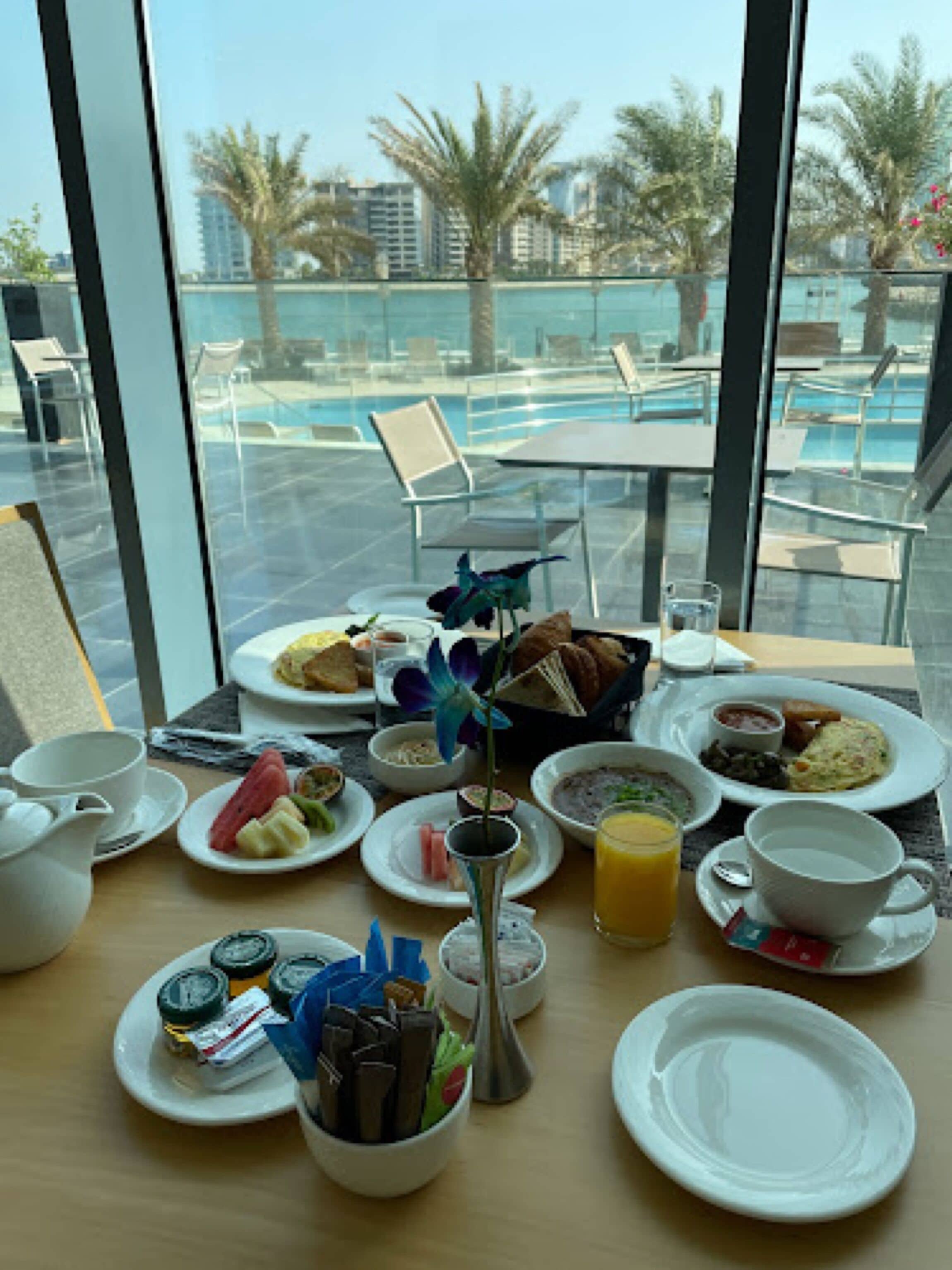 daily buffet breakfast (bhd 12 per person)