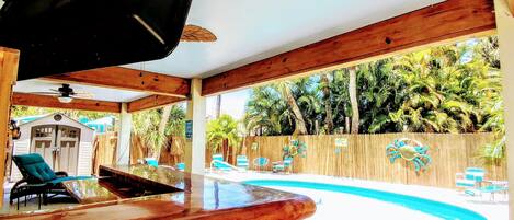 Outdoor pool, a heated pool