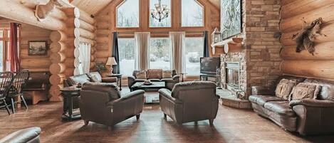 TV, fireplace, offices