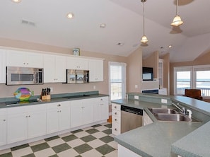 Fridge, microwave, oven, stovetop - This home has phenomenal ocean views. (South Nags Head)