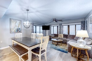 Dining - Oceanfront condo near golf & the beach with pool, balcony, W/D, & central AC (Ocean City)