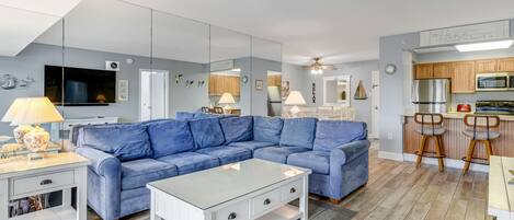 TV, DVD player, ping pong