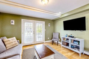 TV, DVD player, foosball