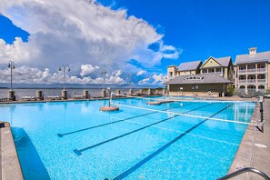 Indoor pool - High-end bay-view townhome with large deck, resort pools, & beaches (Ocean City)
