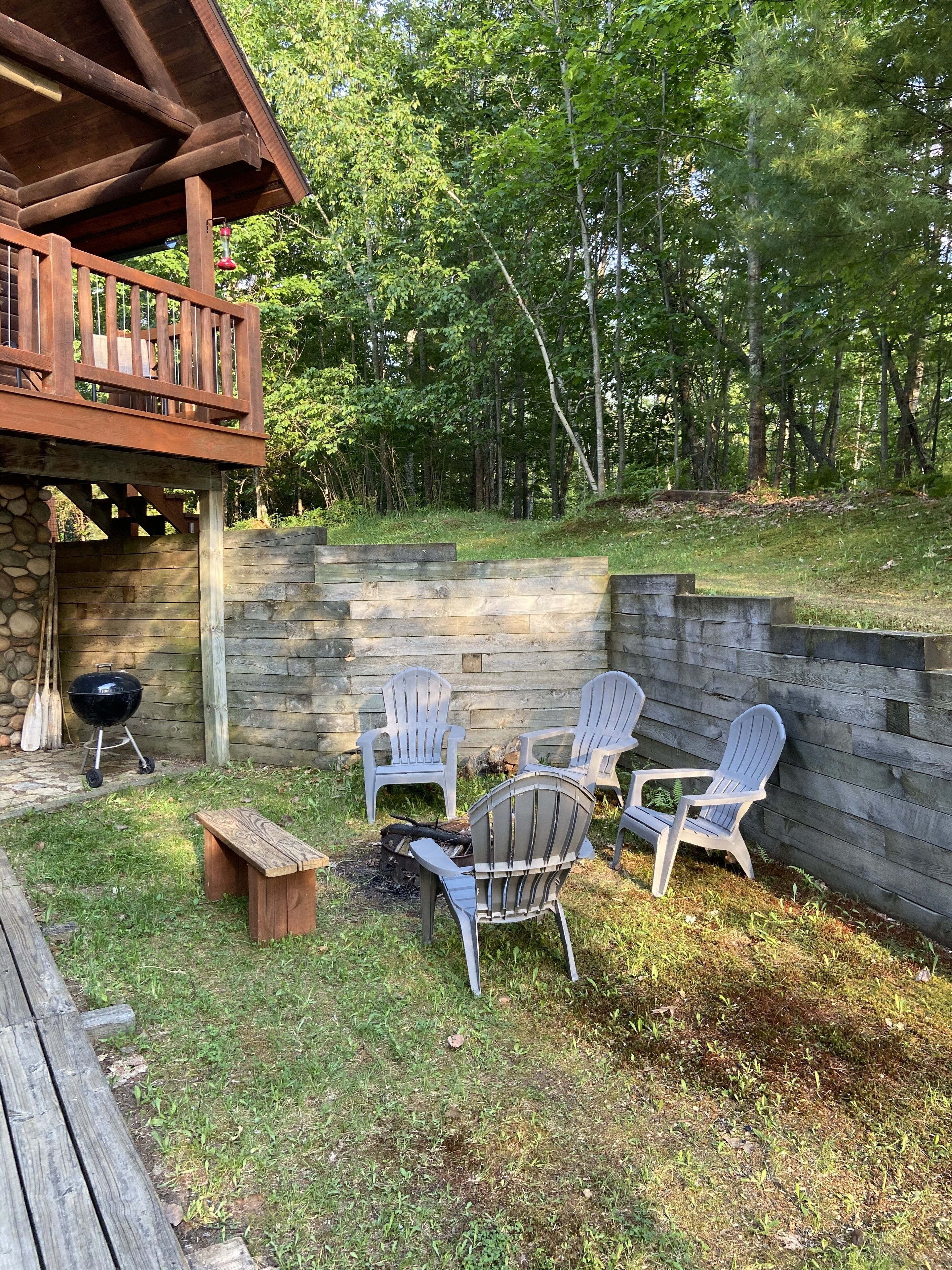 Grilling and campfire area below deck