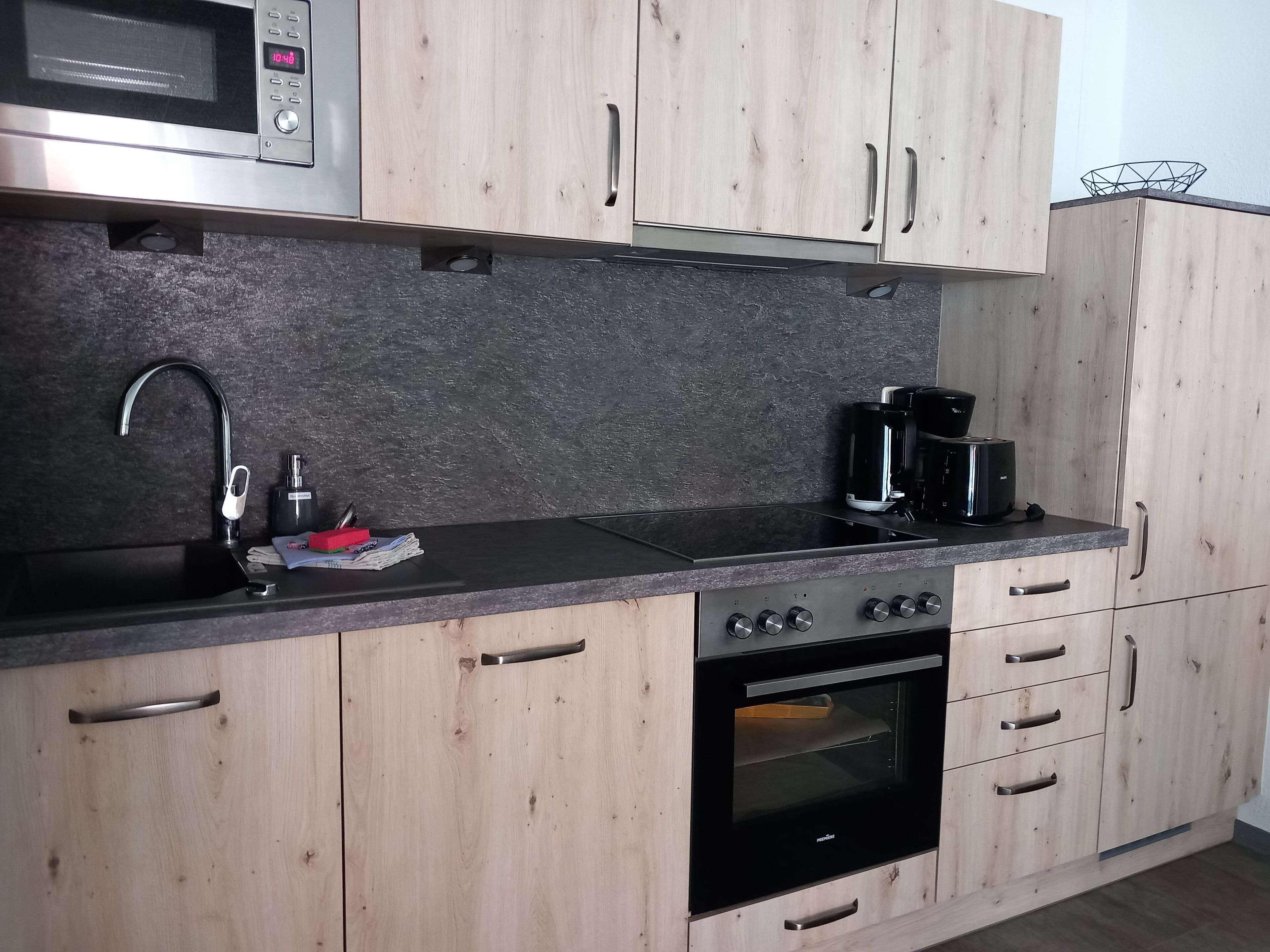 Fridge, electric kettle, toaster
