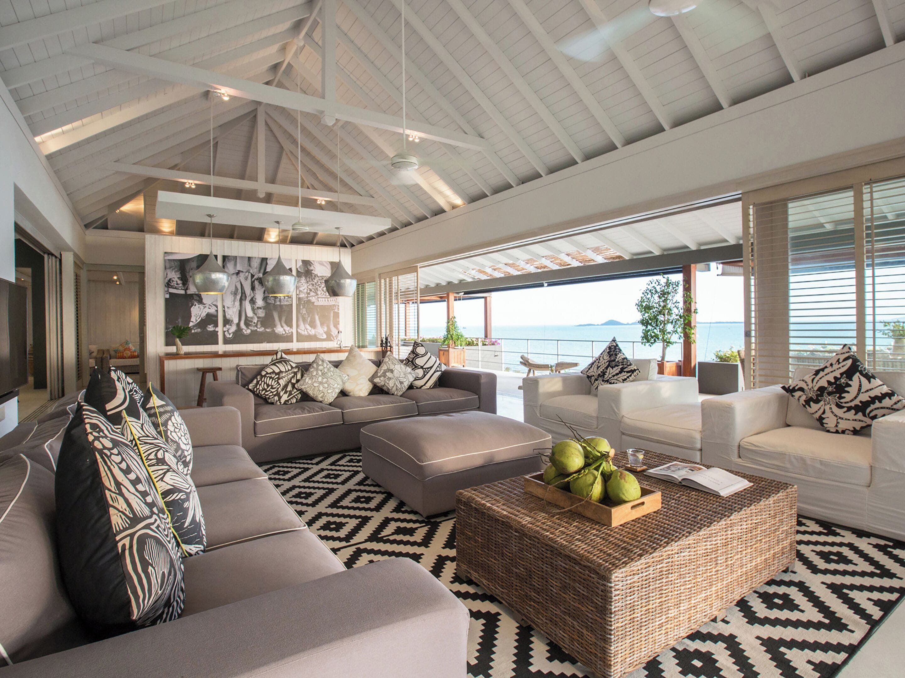 Element of 8 at Cape Laem Sor Estate | Living room | 72-inch flat-screen TV with satellite channels, TV