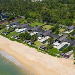 On the beach, sun-loungers, beach umbrellas, beach towels