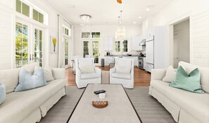 TV - Chic Cottage 2 Blocks to Dragonfly Pool. With an LSV, Bikes, and More (Santa Rosa Beach)