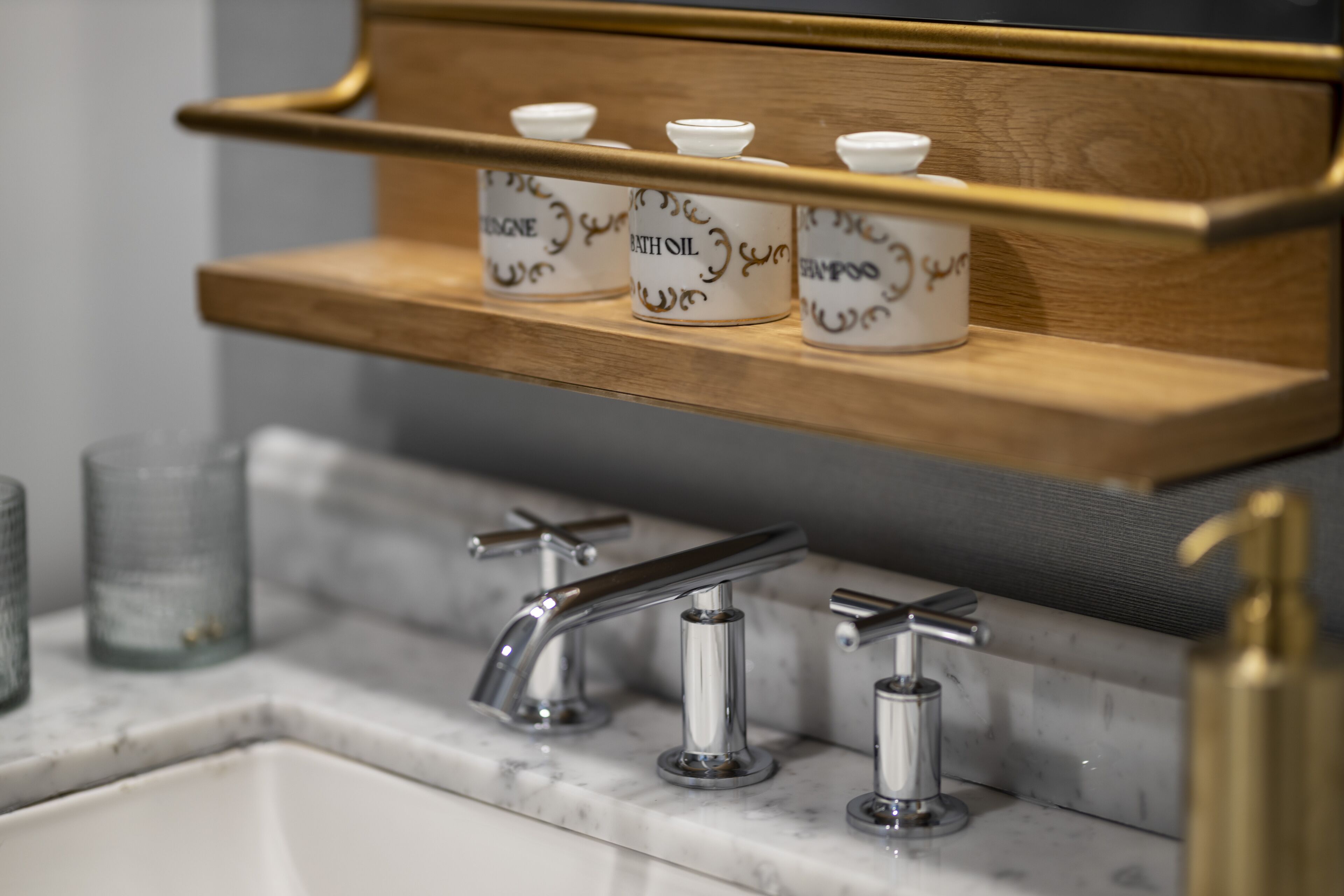 shower, rainfall showerhead, hair dryer, towels