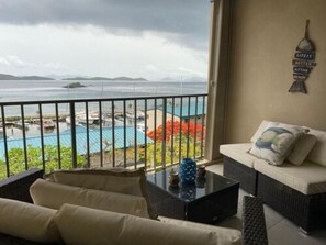 Panoramic Condo, 1 King Bed with Sofa bed, Sea View | Terrace/patio - Sapphire Beach Villa (St. Thomas)